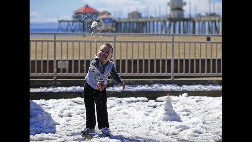 Clima invernal al sur de California en Huntington Beach