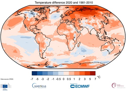 2020 empata con 2016 como año más cálido registrado en el mundo