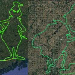 Trazos del Grinch por pilotos de avión.