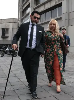 Quito, 3 de abril de 2025. El abogado Washington Andrade y su entonces clienta, la jueza Nubia Vera.