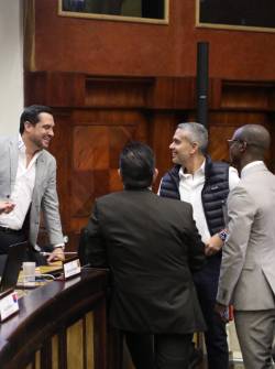 Asambleístas de la Revolución Ciudadana en el Pleno del Legislativo.