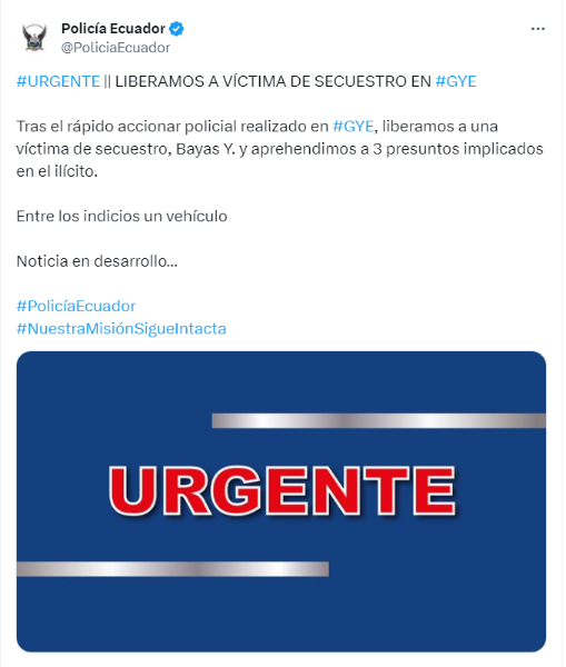 Anuncio de la liberación de la asambleísta Yadira Bayas.