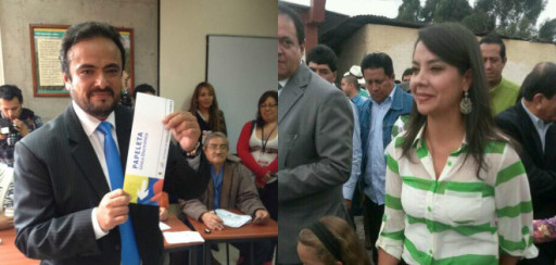 Candidatos a Prefectura de Azuay, Paúl Carrasco y María Vázquez, ejercieron su voto