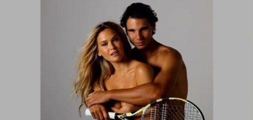 Rafa Nadal posó muy sensual junto a modelo en sesión de fotos
