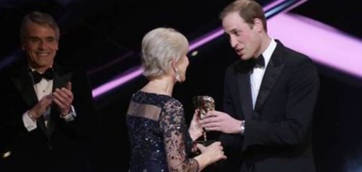 Príncipe William entregó el Bafta honorario a Helen Mirren