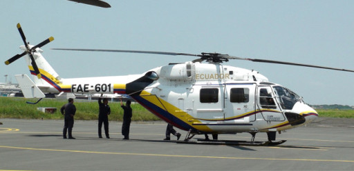 Se accidentó un helicóptero de la FAE en el sector de Huigra