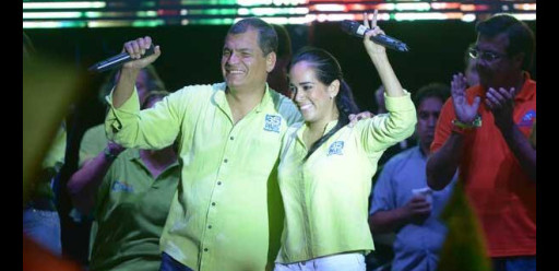 Viviana Bonilla cerró su campaña en Guayaquil acompañada del presidente Correa