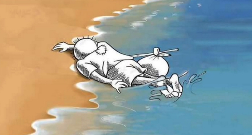 Artistas dibujan a niño sirio como protesta ante crisis migratoria