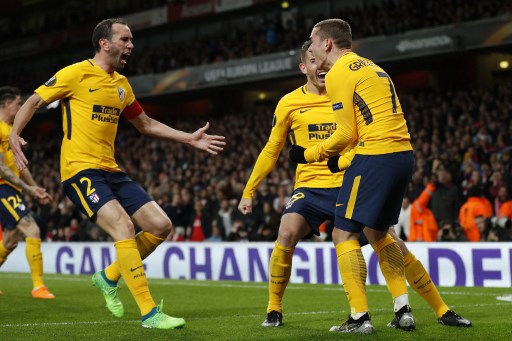 Atlético Madrid empata de visitante ante el Arsenal con 10 jugadores