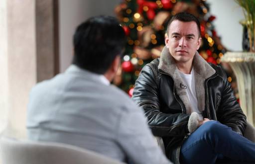 Presidente de la República Daniel Noboa en el palacio de Carondelet.