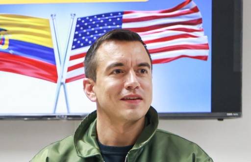 El presidente de la República, Daniel Noboa, junto con la secretaria de Seguridad Nacional de los EE.UU., Kristi Noem, recorrieron las instalaciones de la Base de Manta.