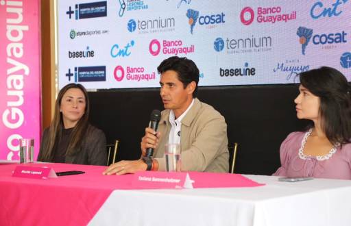 Nicolás Lapentti presenta en rueda de prensa el primer torneo WTA 125 de Ecuador, el 7 de octubre de 2025