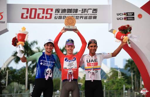 El ciclista ecuatoriano, Jhonatan Narváez, finalizó en el tercer lugar de la clasificación general del Tour de Guangxi en China