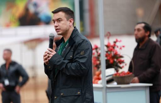Daniel Noboa en un evento en Cuenca el 29 de octubre.