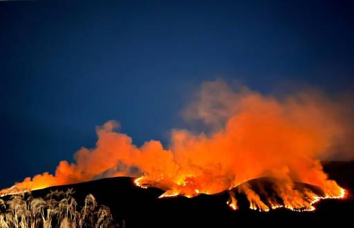 El incendio forestal en el Parque Nacional Cayambe - Coca.