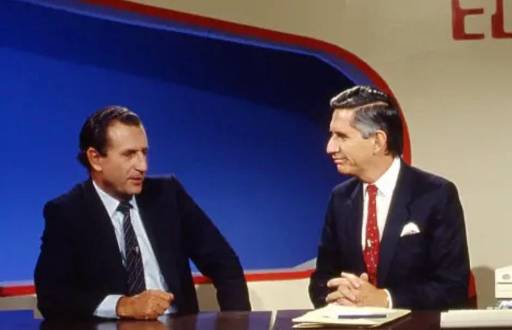 Foto de Alfonso Espinosa de los Monteros en una entrevista con Rodrigo Borja, quien fue presidente de Ecuador entre 1988 y 1992.