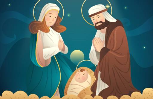 Foto animada sobre el nacimiento de Jesús.