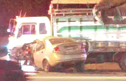 El choque de los automotores en la Panamericana Norte, este 12 de diciembre de 2025.