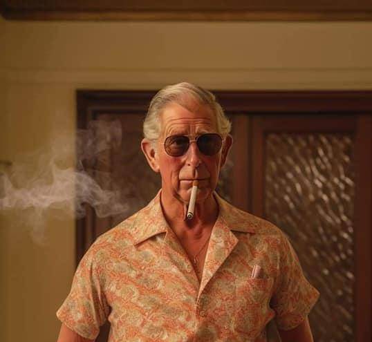 El rey Carlos III en un retrato generado por Inteligencia Artificial.