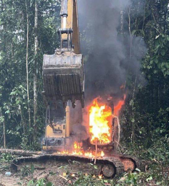 Un campamento de minería ilegal fue desmantelado en Sucumbíos; generaba USD 100 mil mensuales