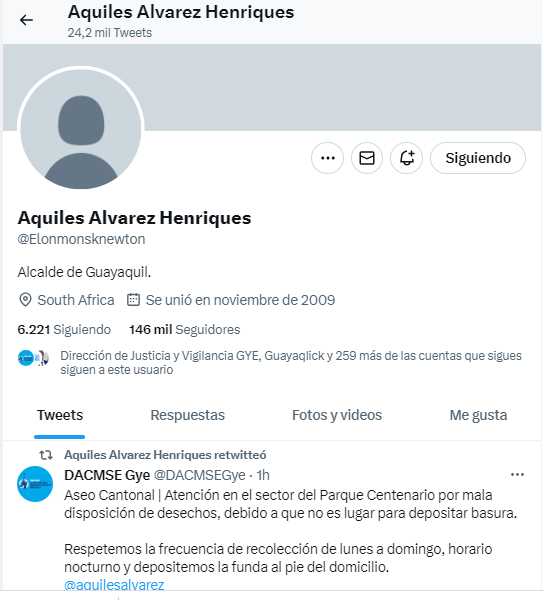Imagen de la cuenta de Aquiles Álvarez.