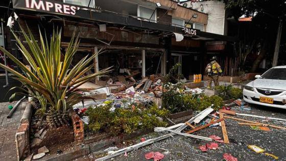 Imagen de archivo de la explosión en Medellín, Colombia, al interior de un local comercial de papelería.