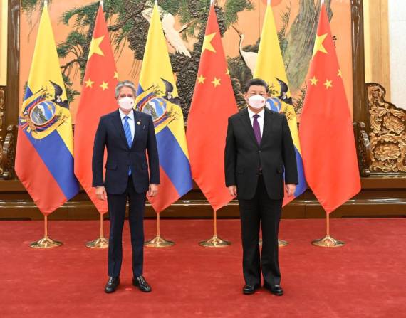 Xi Jinping y Guillermo Lasso.