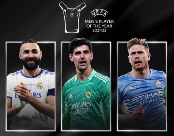 Karim Benzema, Thibaut Courtois y Kevin De Bruyne son los nominados para sel el jugador del año por parte de la UEFA