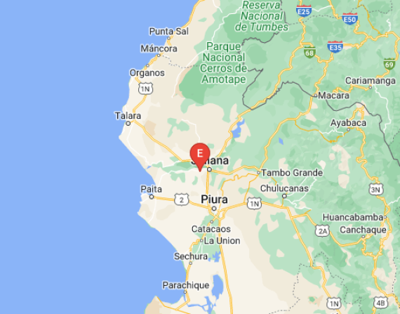 La zona de los sismos es alrededor de Piura