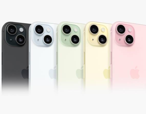 Todas las opciones de colores del iPhone 15.