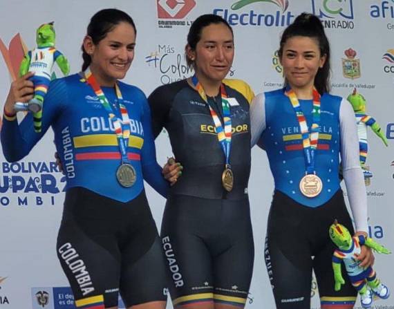 La ciclista ecuatoriana ganó la prueba contrarreloj de ciclismo de ruta