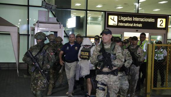 Imagen de Pamela Cabanillas en su llegada a Perú.
