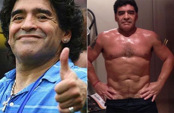 Diego Maradona sorprende con su físico a los 53 años