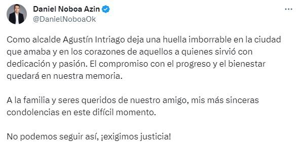 Agustín Intriago: políticos y candidatos condenan su asesinato