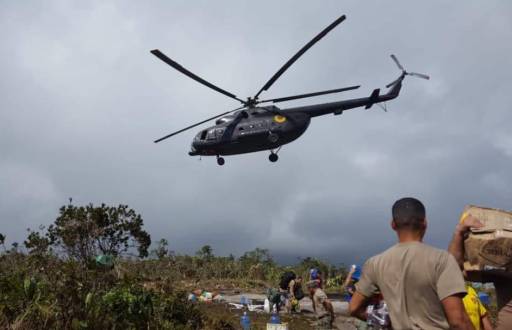 Imagen del helicóptero que se accidentó en Pastaza.