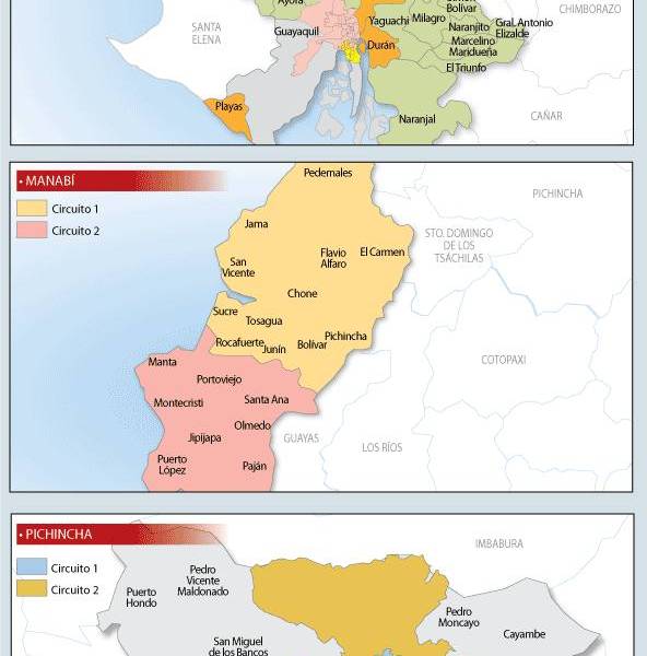 Conozca los distritos electorales de Guayas, Pichincha y Manabí