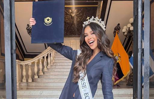 Nadia Mejía en el Palacio Municipal de Guayaquil.