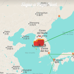 Recorrido de Papá Noel en la plataforma Santa Tracke.