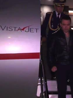 Captura de pantalla del video difundido por el equipo de comunicación de la Presidencia de la República sobre la llegada del presidente Daniel Noboa a Tel Aviv, Israel, el 3 de mayo de 2025.