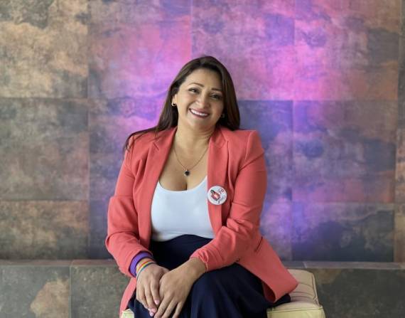 Jessica Jaramillo Yaguachi en las instalaciones de Ecuavisa en Quito.