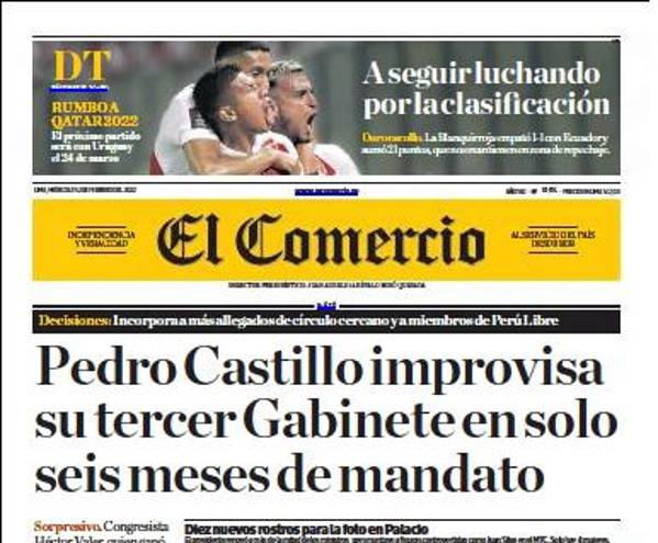 Periódicos peruanos celebran el empate ante Ecuador