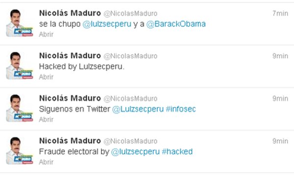 Hackean la cuenta en Twitter de Nicolás Maduro y del PSUV