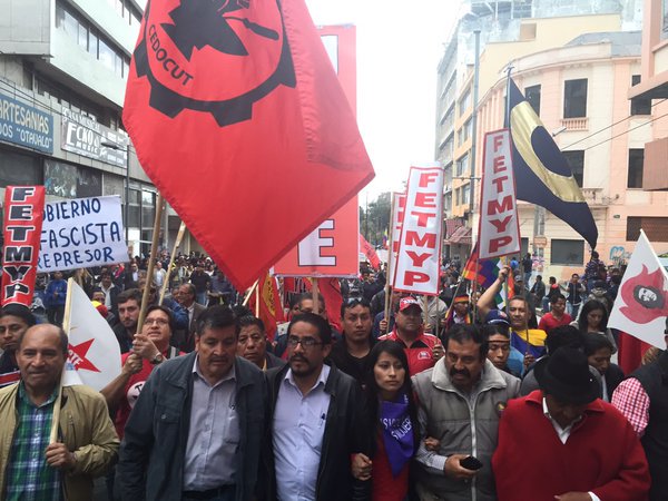 Gremios e indígenas comienzan marcha en contra del Gobierno