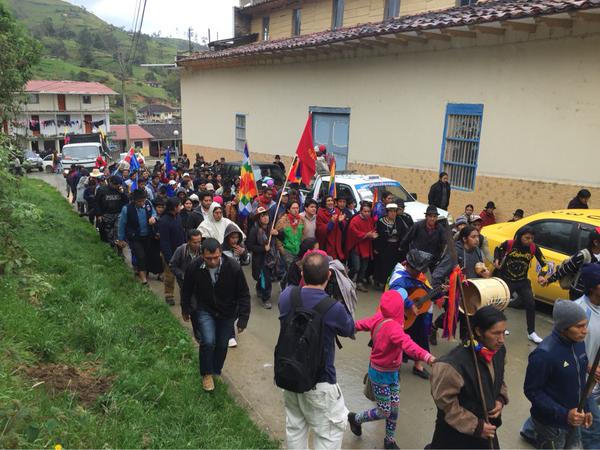 Caminata indígena arribará a Cuenca en su cuarto día de protesta