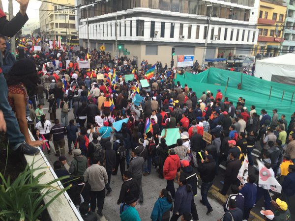 Gremios e indígenas comienzan marcha en contra del Gobierno