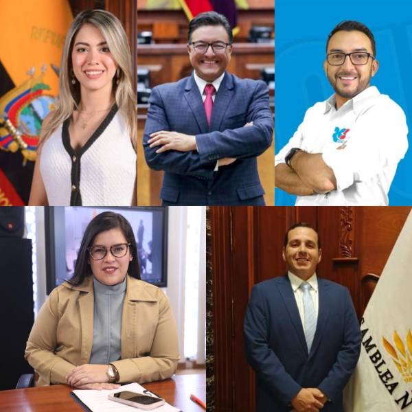 Arriba: Christina Jácome, Franklin Samaniego y Roque Ordóñez. Abajo: Arisdely Parrales y Diego Salas.