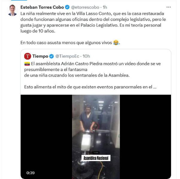 Publicación de Esteban Torres en X.