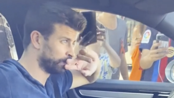 Captura del video de la escena entre Piqué y el usuario de TikTok.