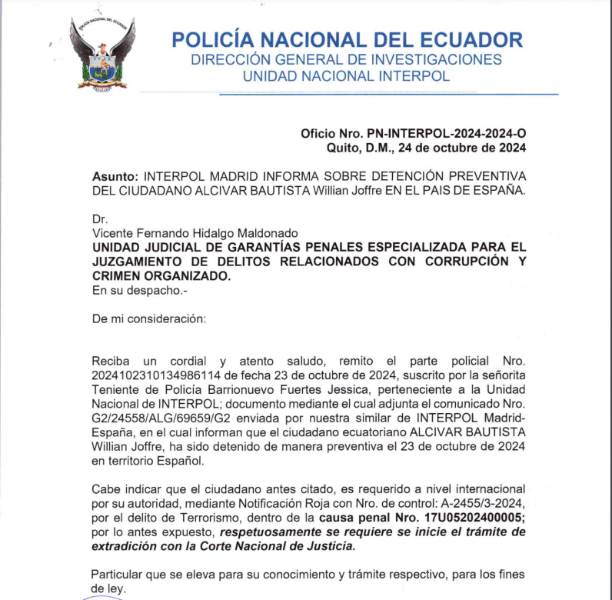 Las autoridades pidieron iniciar el trámite de extradición de alias Negro Willy.