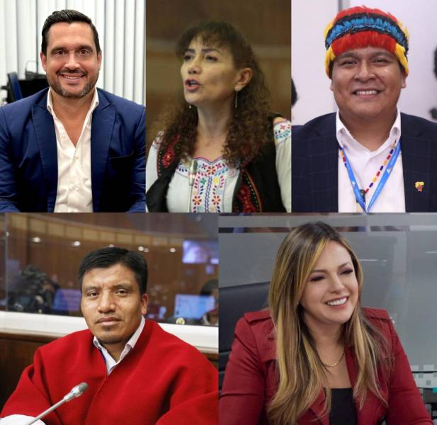 Arriba: Juan Pablo Molina, Patricia Núñez y Nanki Saant. Abajo: Eustaquio Tuala y Ledy Zúñiga.
